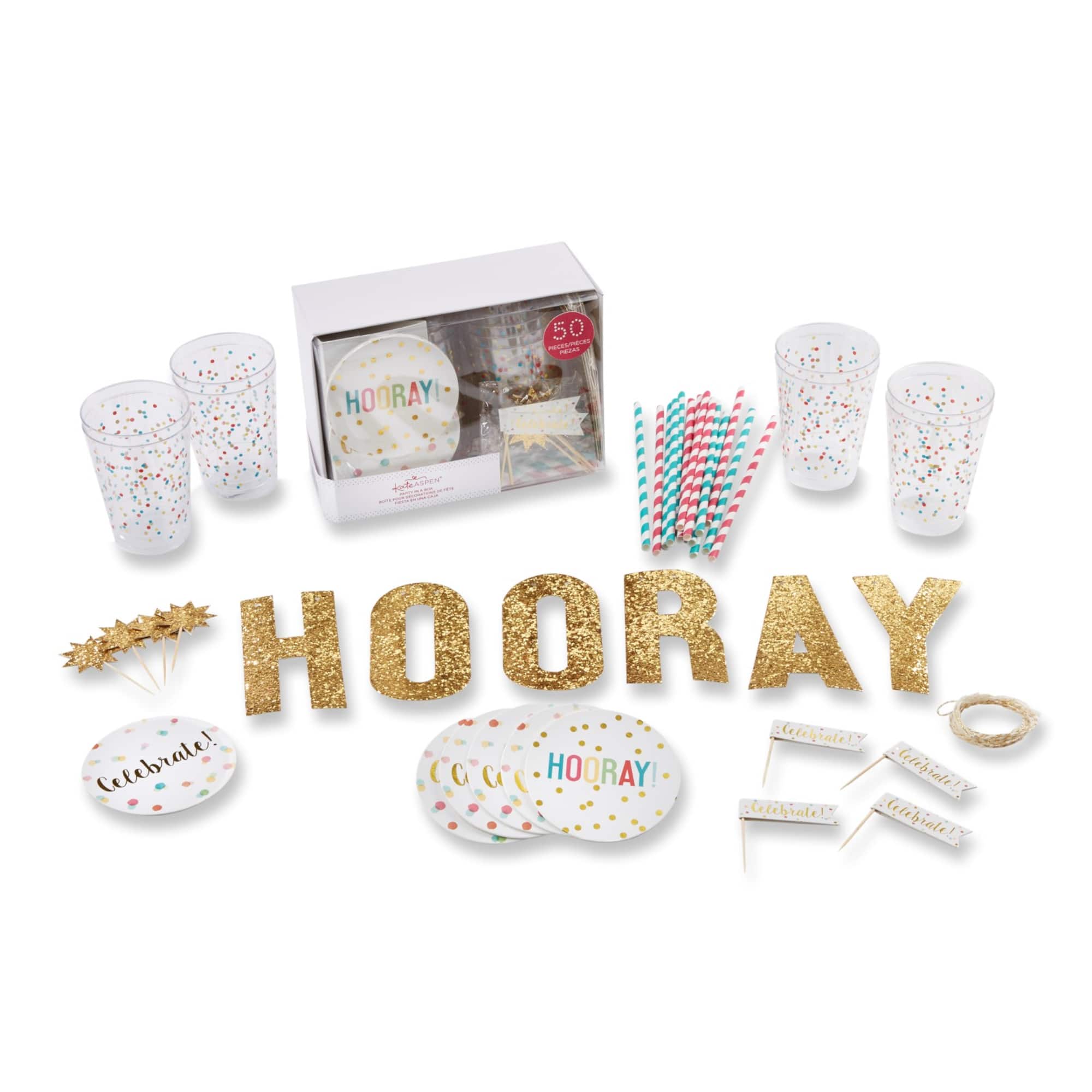 Kate Aspen® Hooray 50 Piece Party in a Box Kit